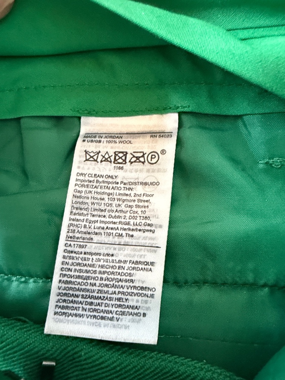 Banana Republic Lido Pants Green Mid-rise Straight Italian Wool Size 8 - Picture 7 of 10
